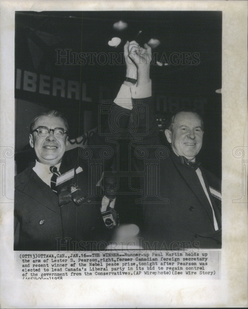 1958 Nobel Peace Prize Winner Lester B Pearson Paul Martin - Historic Images