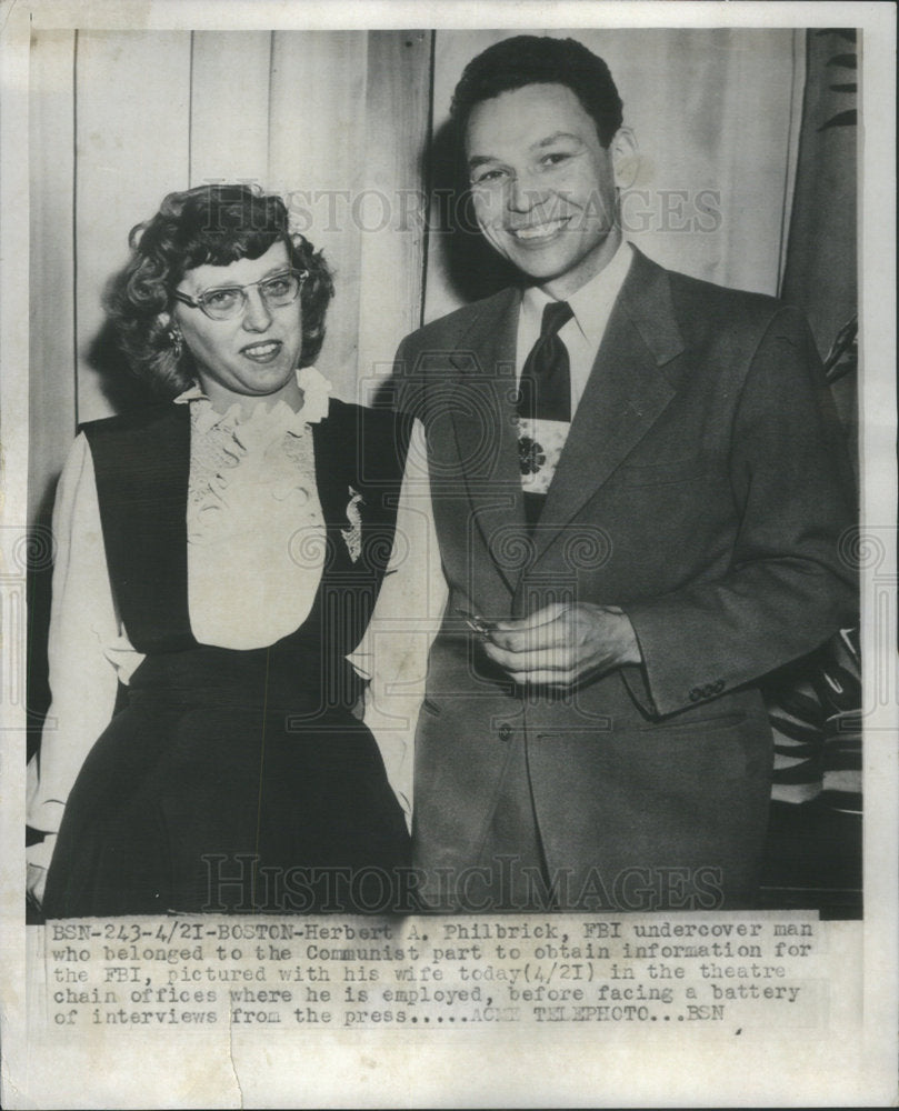 1921 Press Photo Herbert Philbrick FBI Undercover Agent - Historic Images