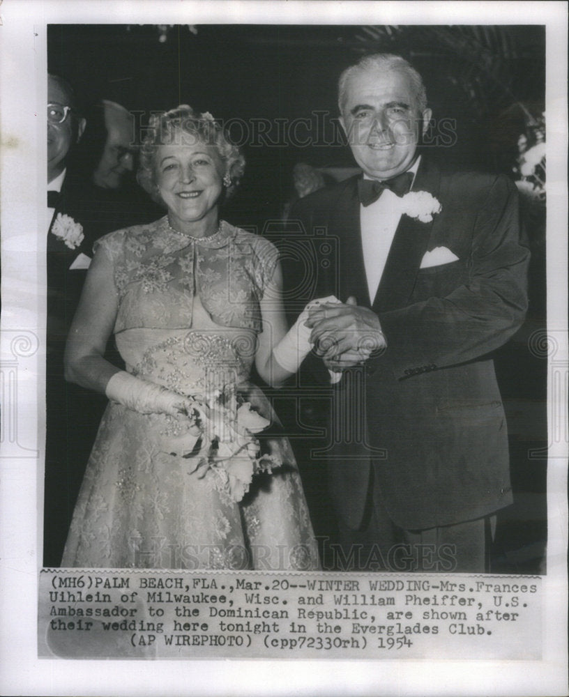 1986 Press Photo Mrs. Frances Uhlein William Pheiffer Marriage - Historic Images