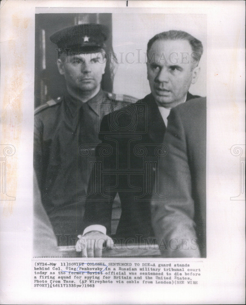 1987 Press Photo Colonel Oleg Penkovsky Russian Military Tribunal - Historic Images