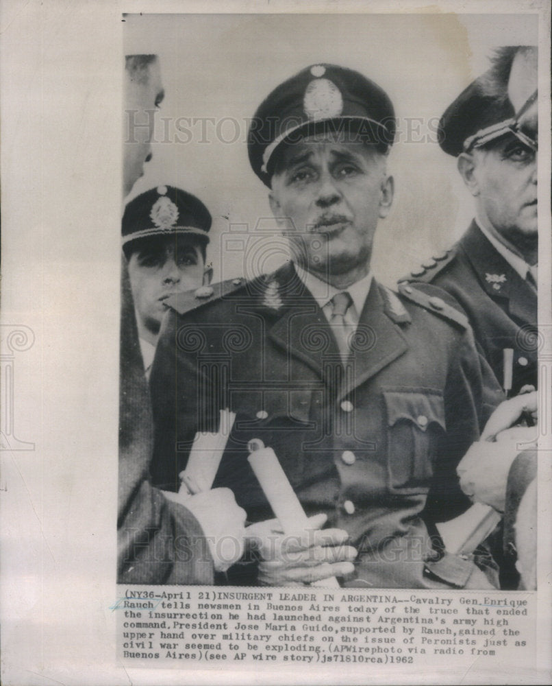 1962 Calvary General Enrique Rauch Soldier Military Buenos Aires - Historic Images