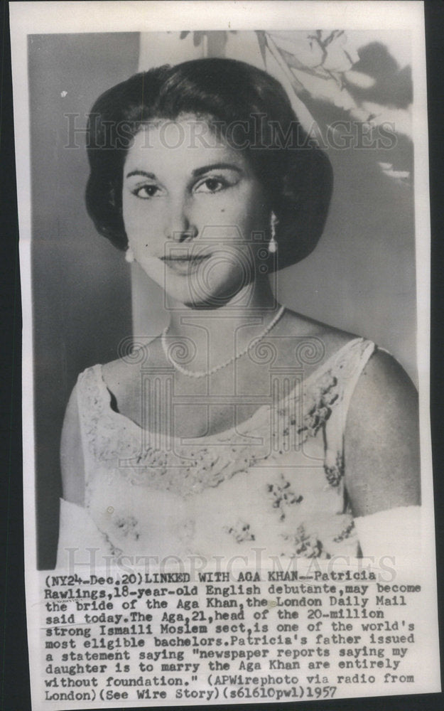 1957 Press Photo Patricia Rawlings English Debutante - Historic Images