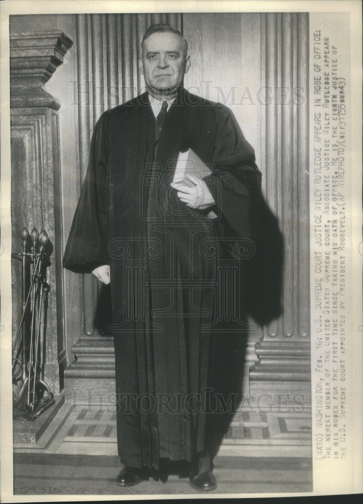 1943 US Supreme Court Justice Wiley Rutledge Office - Historic Images