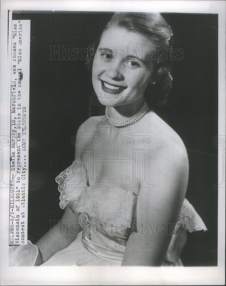 Press Photo Miss Wisconsin Winner Murphy Portrait Evening Gown - Historic Images