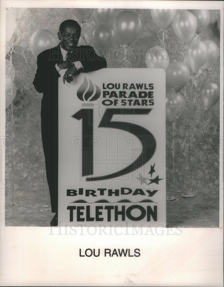 1995 Press Photo Lou Rawls Parade of Stars Birthday Telethon Hose - Historic Images