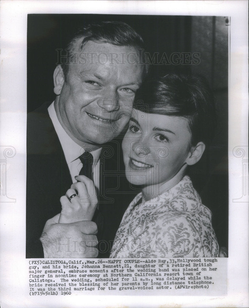 1960 Actor Ray With New Bride Bennett After Ceremony Calistoga - Historic Images