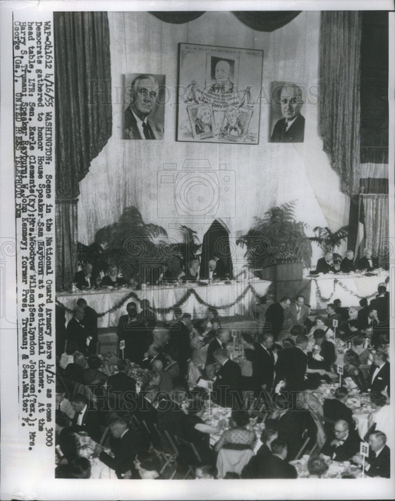 1955 Press Photo National Guard Armory House Speaker Sam Rayburn Washington - Historic Images