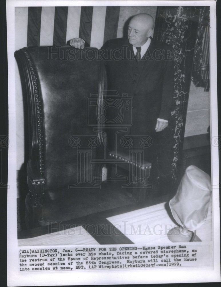 1960 Press Photo House Speaker Sam Rayburn House of Representatives Congress - Historic Images