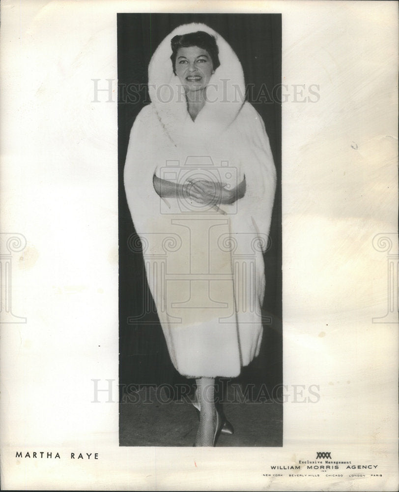 1960 Martha Raye Television Film Actress Fur Coat - Historic Images