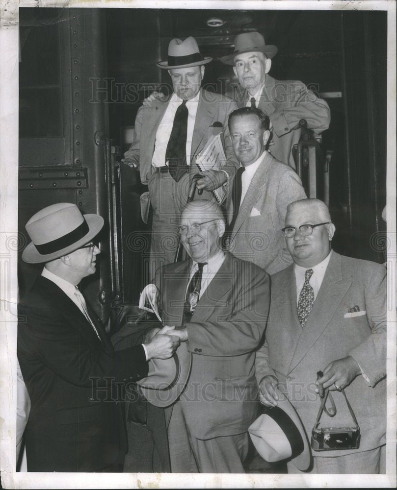 1957 Press Photo US Congress Committee Public Works Inspect Calumet-Sage Channel - Historic Images