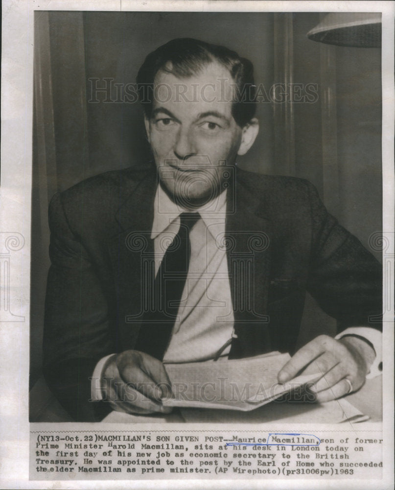 1963 Maurice Macmillan Son of Former Prime Minister Macmillan - Historic Images