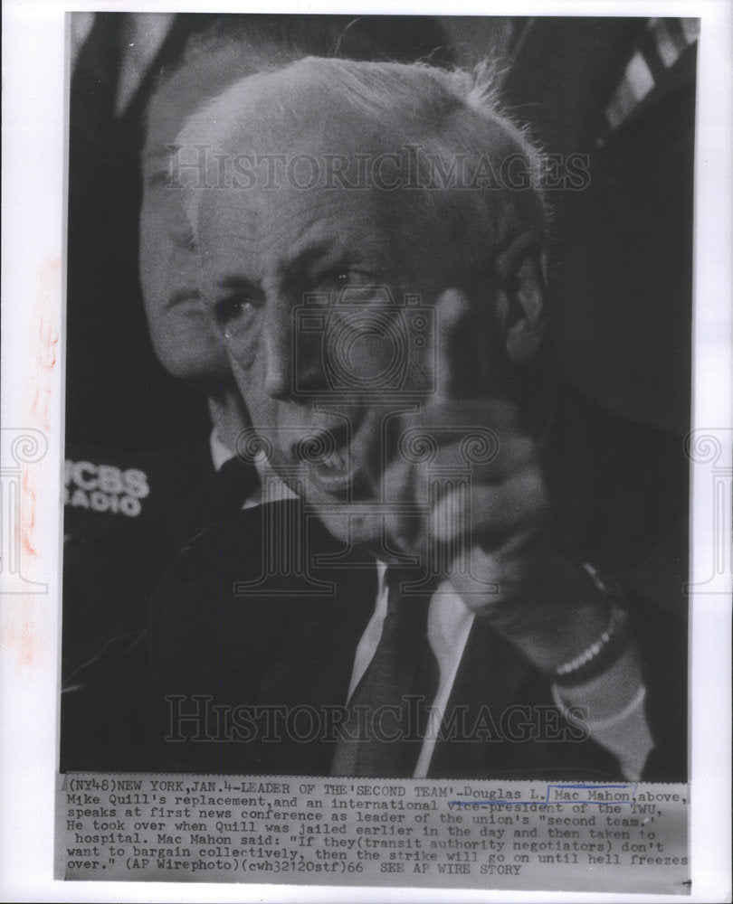 1966 Douglas L. MacMahon, Vice President Of Transport Workers Union - Historic Images