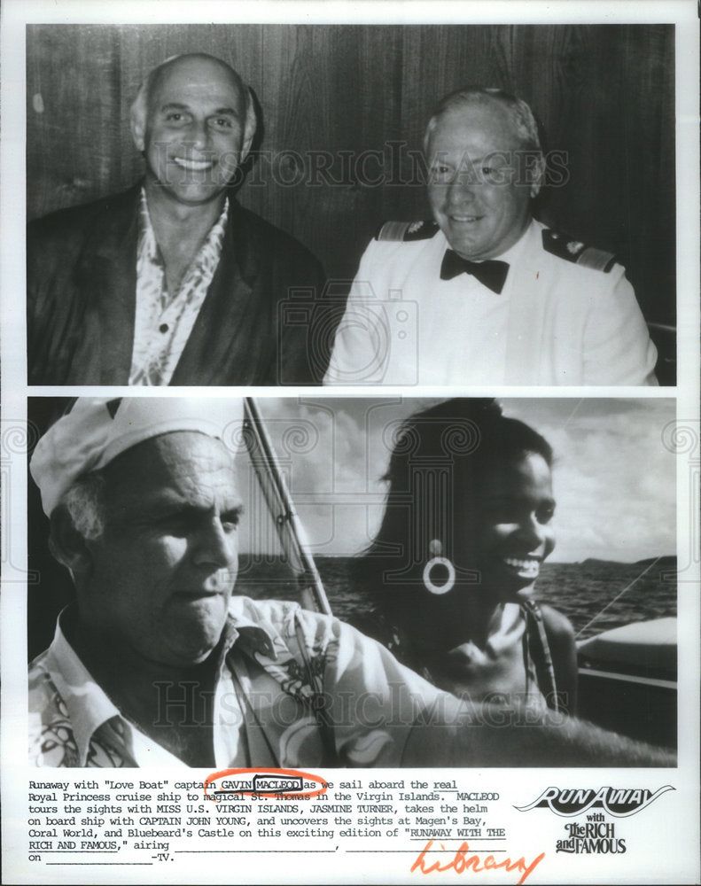 Press photo
Gavin MacLeod with Miss Virgin Islands,Jasmine Turner on the TV show " Love Boat"Also Ca - Historic Images
