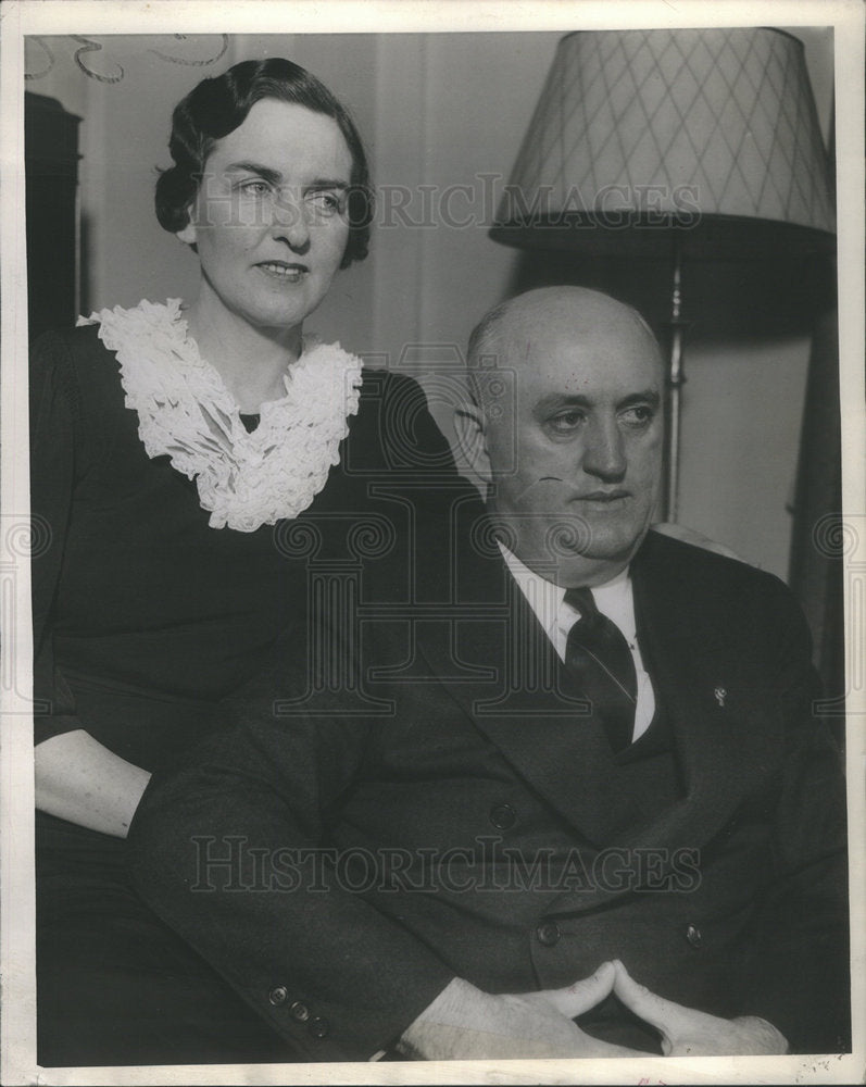 1939 Press Photo Ray Murphy His Wife Anita National Commander American Legion - Historic Images