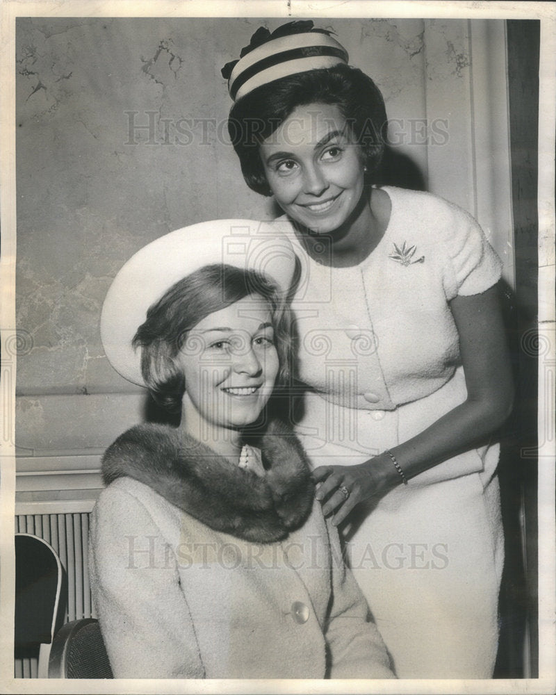 1964 Mrs. Murphy and Mrs. Mints at Spring Fashion Show, Chicago - Historic Images