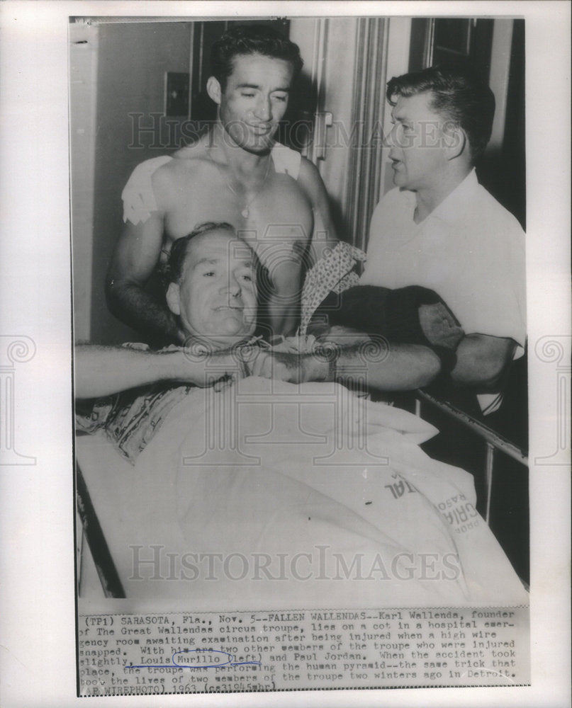 1963 Karl Wallenda Founder The Great Wallendas Circus Troupe Injured - Historic Images