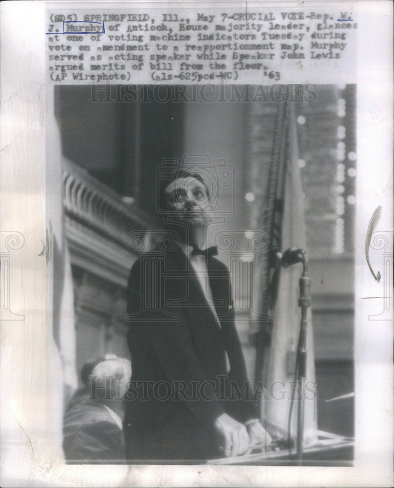 1963 Press Photo W. J. Murphy United States Illinois Politician - Historic Images