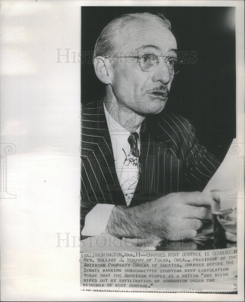 Press Photo Rev. Wallace J. Murphy, President of Property Owners - Historic Images