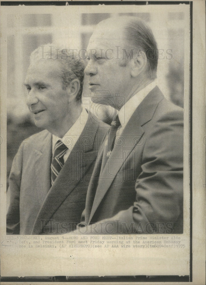 1975 Italian Prime Minister Aldo President Ford American Embassy - Historic Images