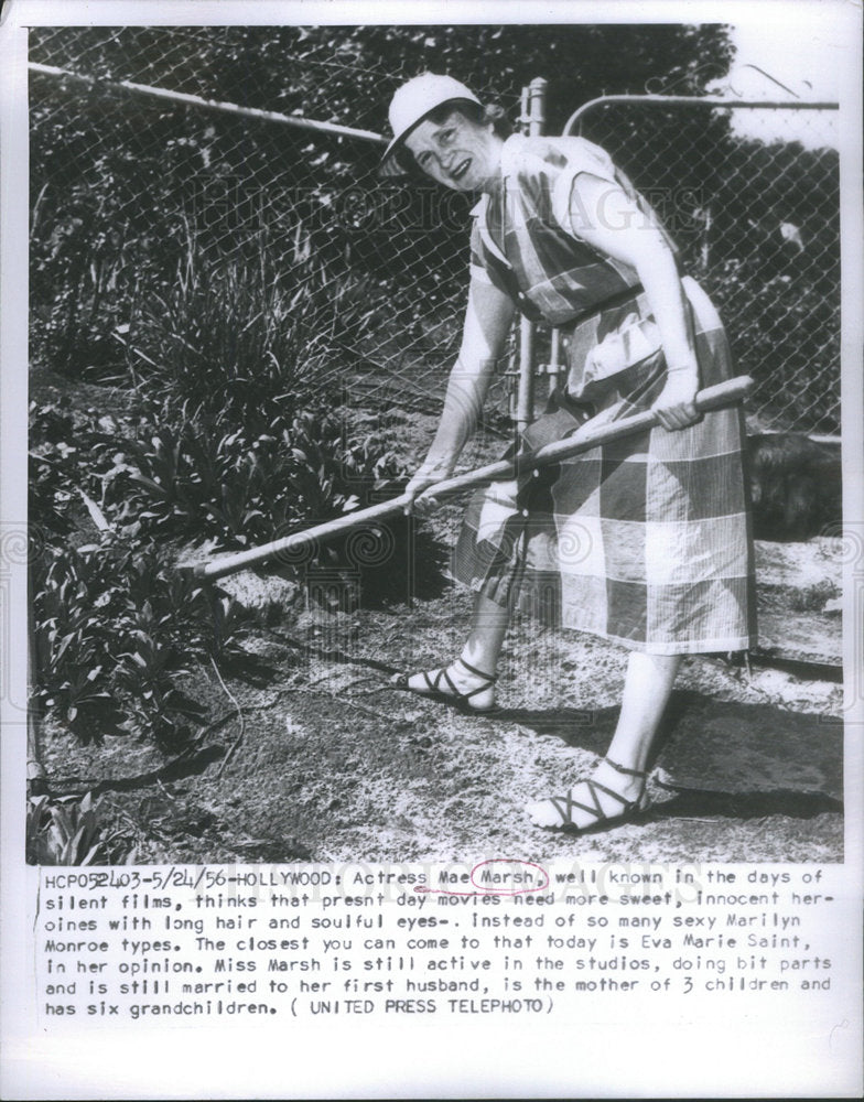 1956 Press Photo Actress Mae Marsh Silent Films - Historic Images