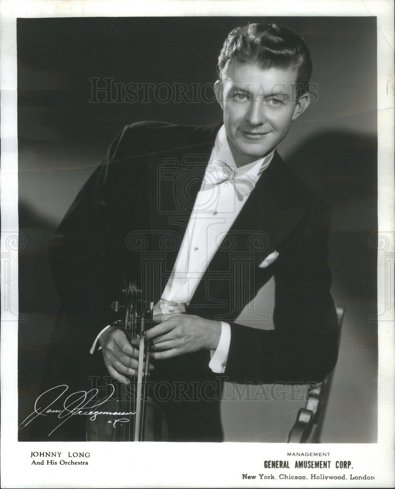 1942 Press Photo Johnny Long Violinist Bandleader - Historic Images