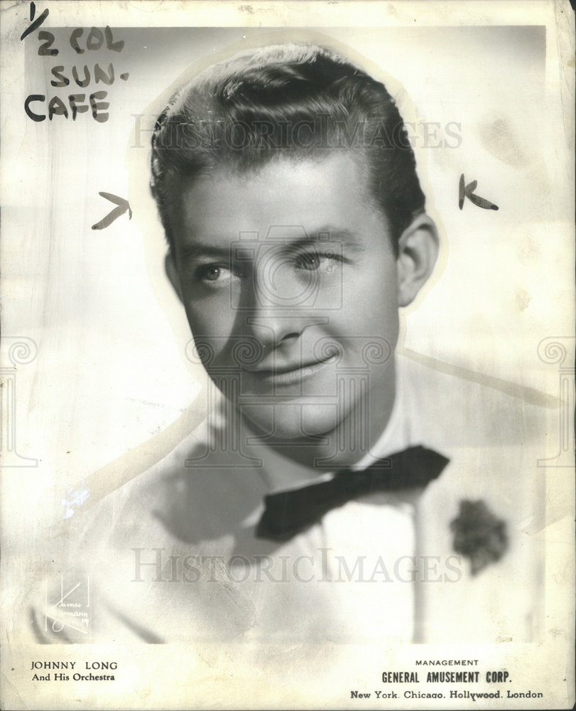 1943 Press Photo Johnny Long Violinist Bandleader - Historic Images