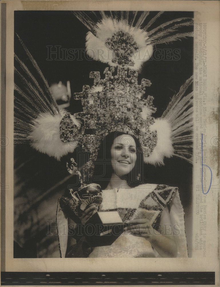 1971 Press Photo Miss Mexico Beauty Queen Marie Louisa Lopez Corzo - RSC96031 - Historic Images