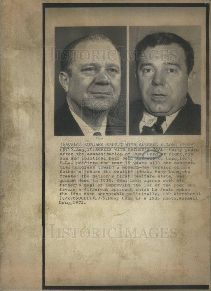 1975 Huey Pierce Long Russell - Historic Images