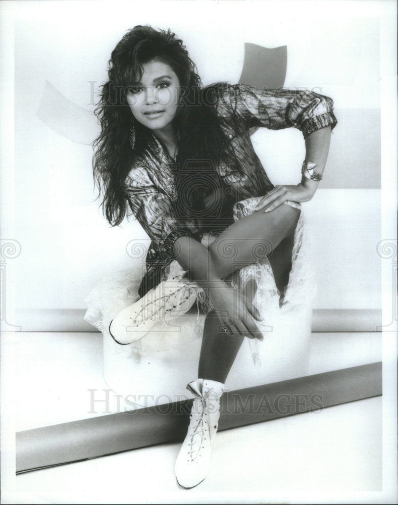 1987 Press Photo Nia Peeples Top Pops Host Music Program - Historic Images