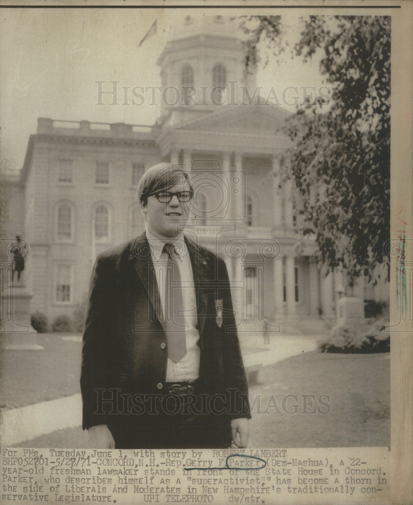 1971 Press Photo Gerry F Parkett American Representative Chicago Illinois - Historic Images