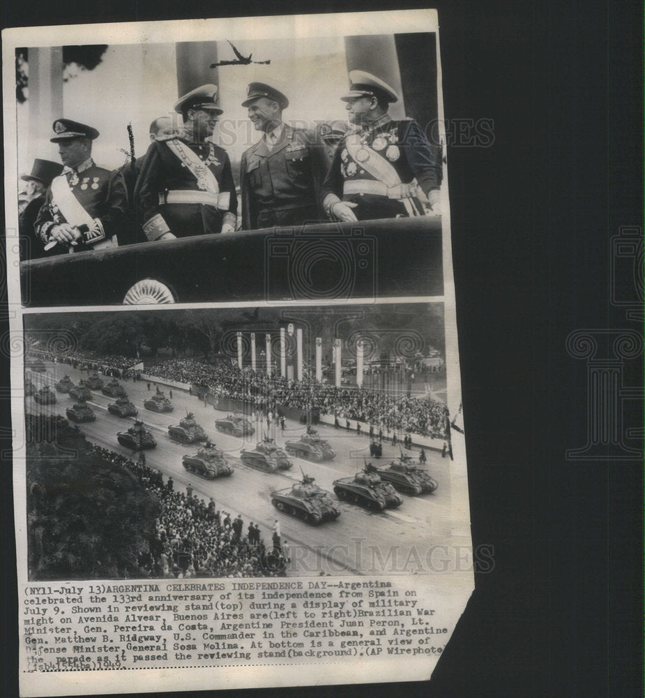 1949 Argentine President Juan Peron Independence Day Parade - Historic Images