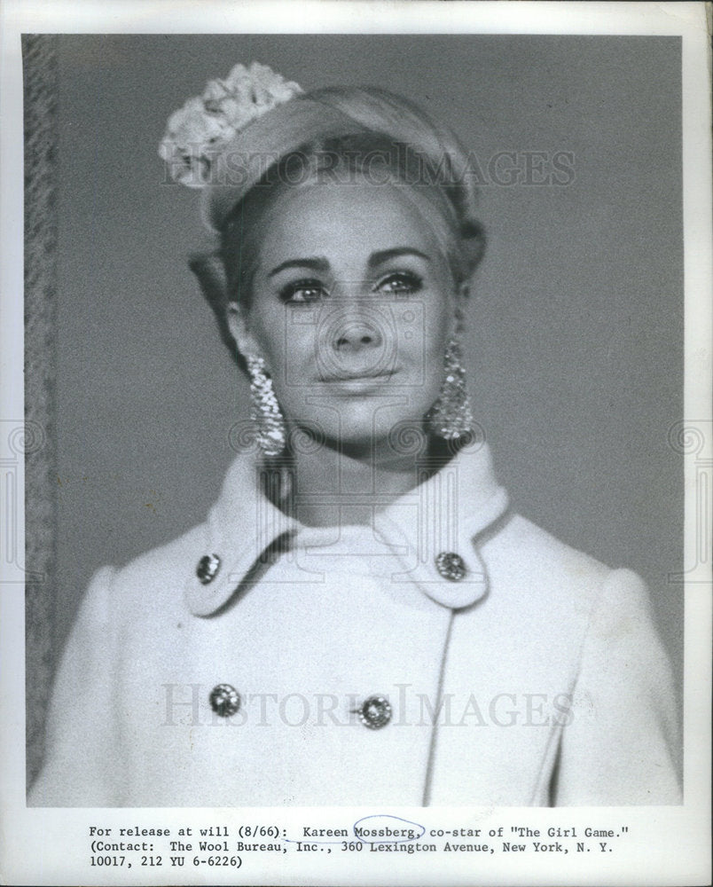1967 Kareen Mossberg The Girl Game Actress - Historic Images
