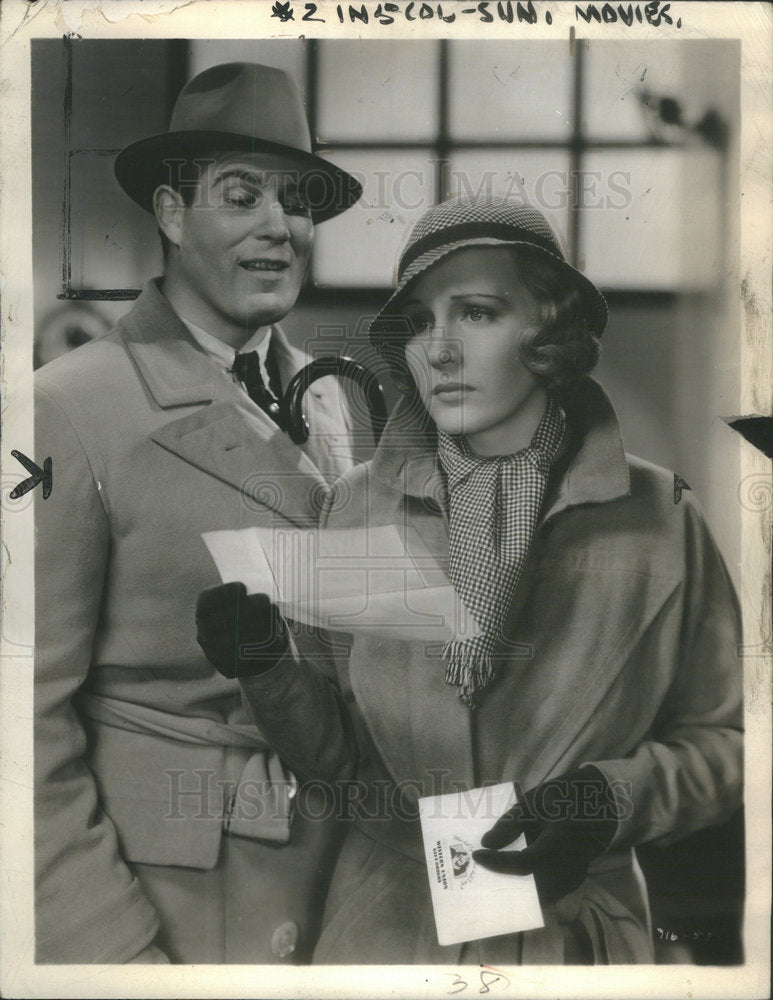 1934 Press Photo Madge Evans & Nat Pendleton - Historic Images