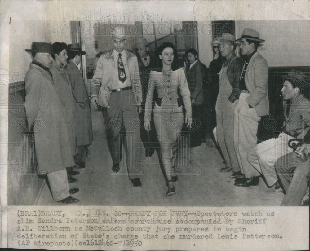 1950 Press Photo Sandra Peterson on Trial for the Murder Lewis Patterson - Historic Images