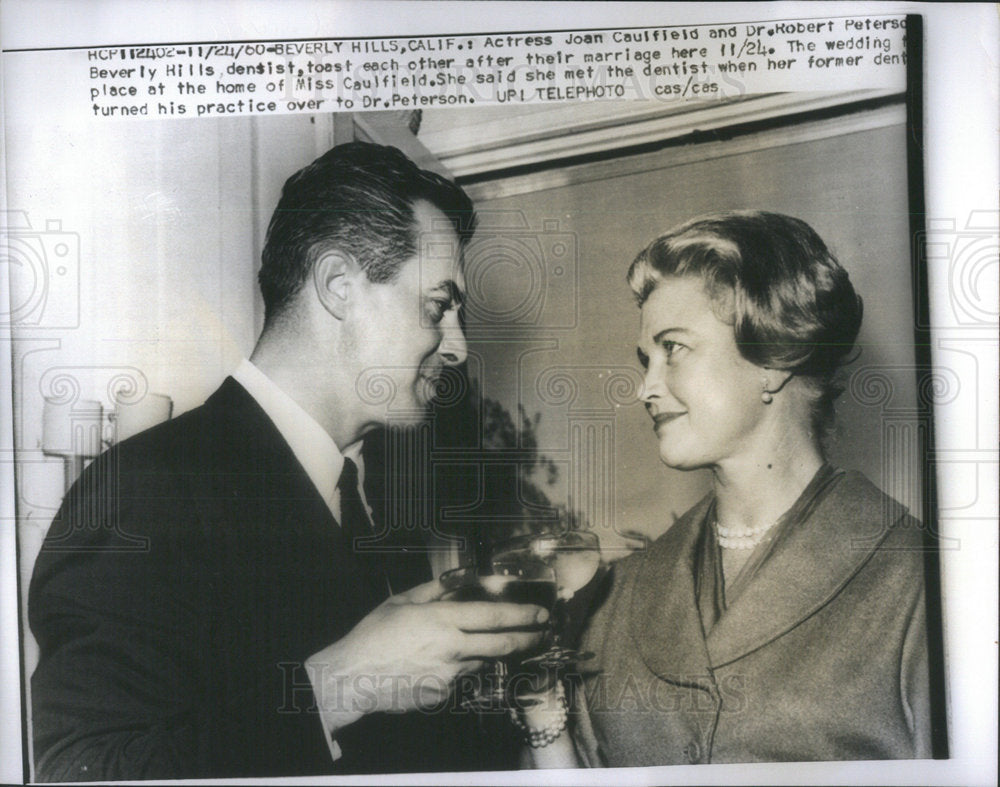 1960 Actress Joan Caufield Marries Dr. Robert Peterson  - Historic Images