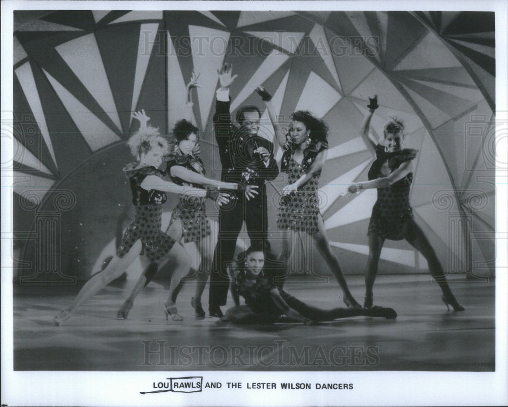 Press Photo Lou Rawls And The Lester Wilson Dancers Performing On Stage - Historic Images