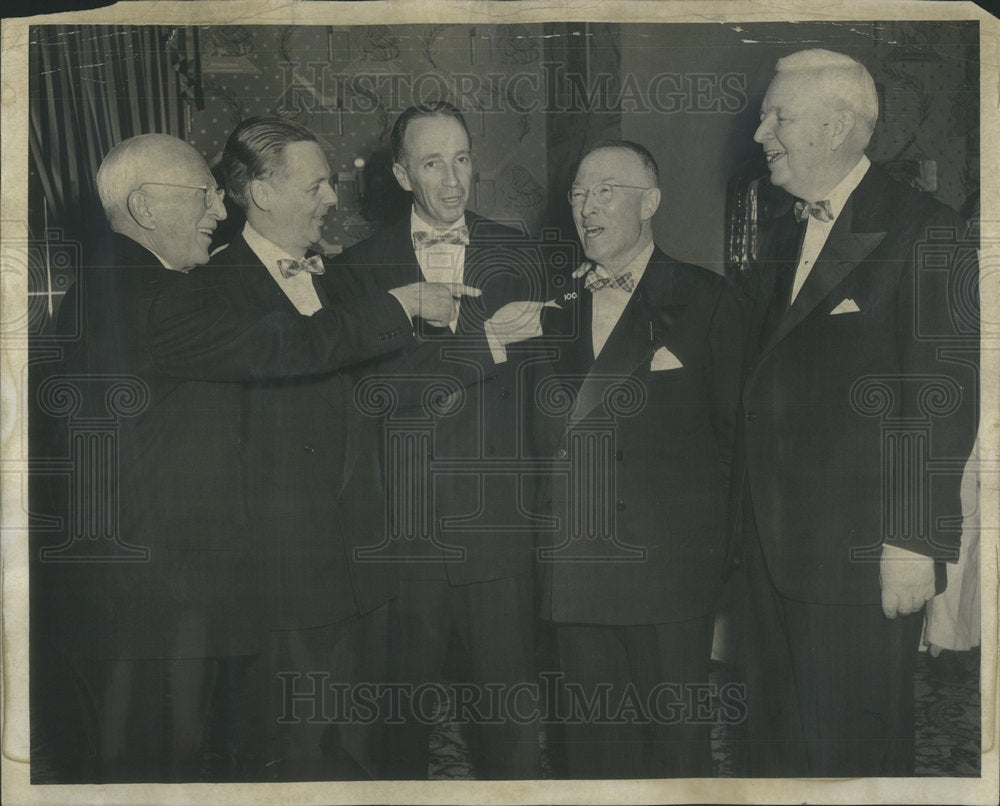 1954 Press Photo Fredrick H Scott,Gov. Stratton,John T Pirie Jr, Bruce MacLeish,Mayor Kennelly - Historic Images