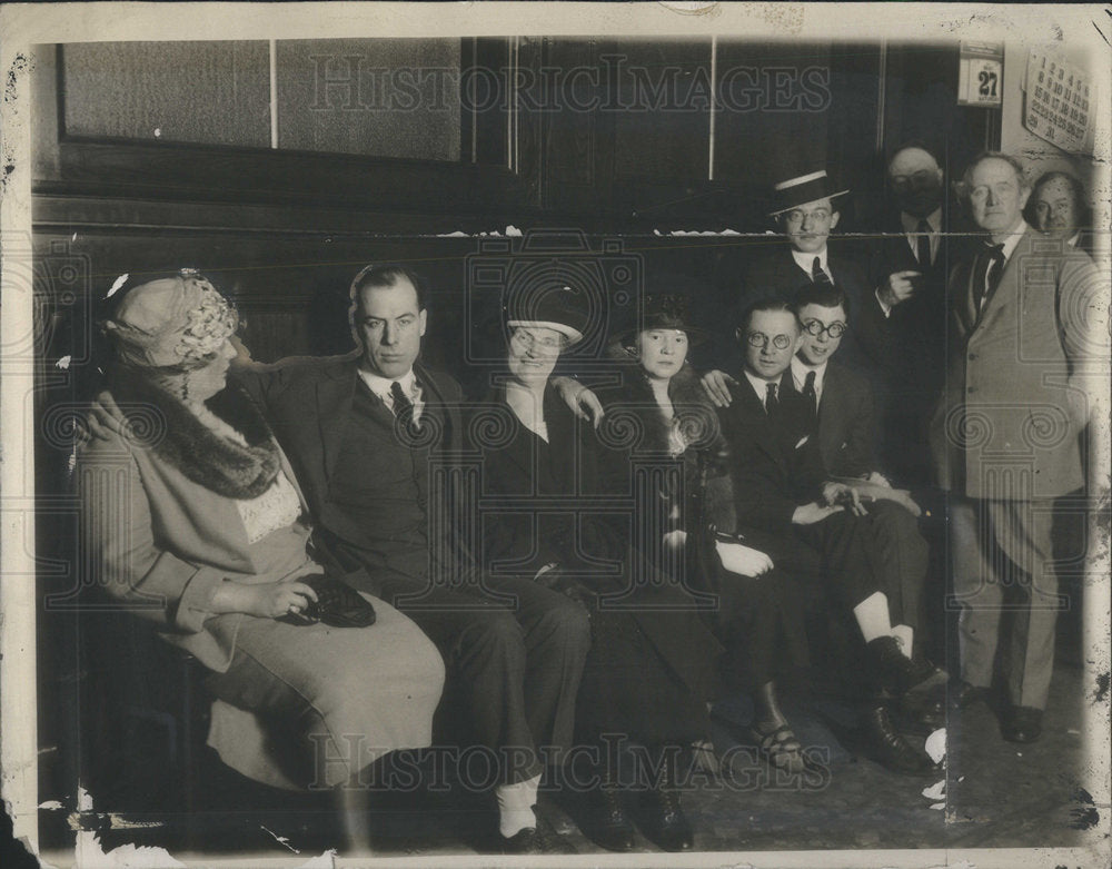1922 Socialites Group Portrait Interior Bench Murphy Mader - Historic Images