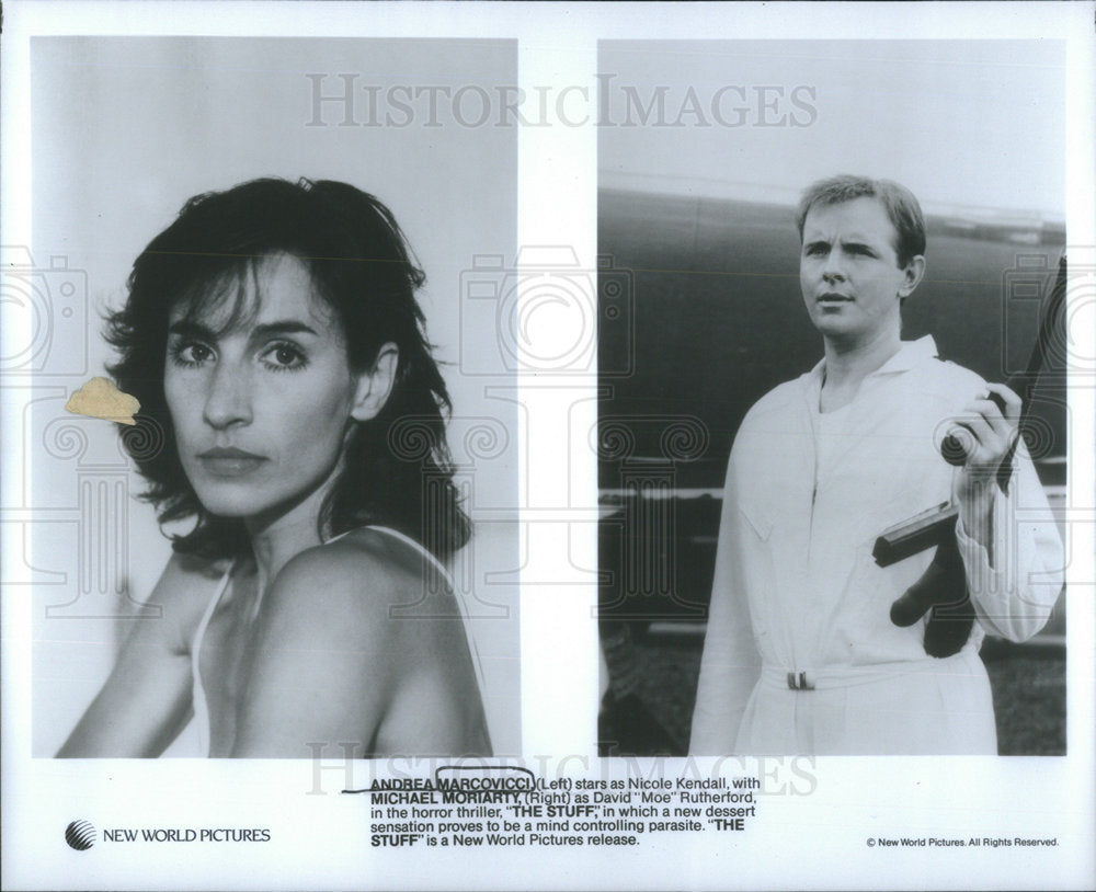 Press Photo The Stuff Film Actors Marcovicci Moriarty Character Portraits - Historic Images