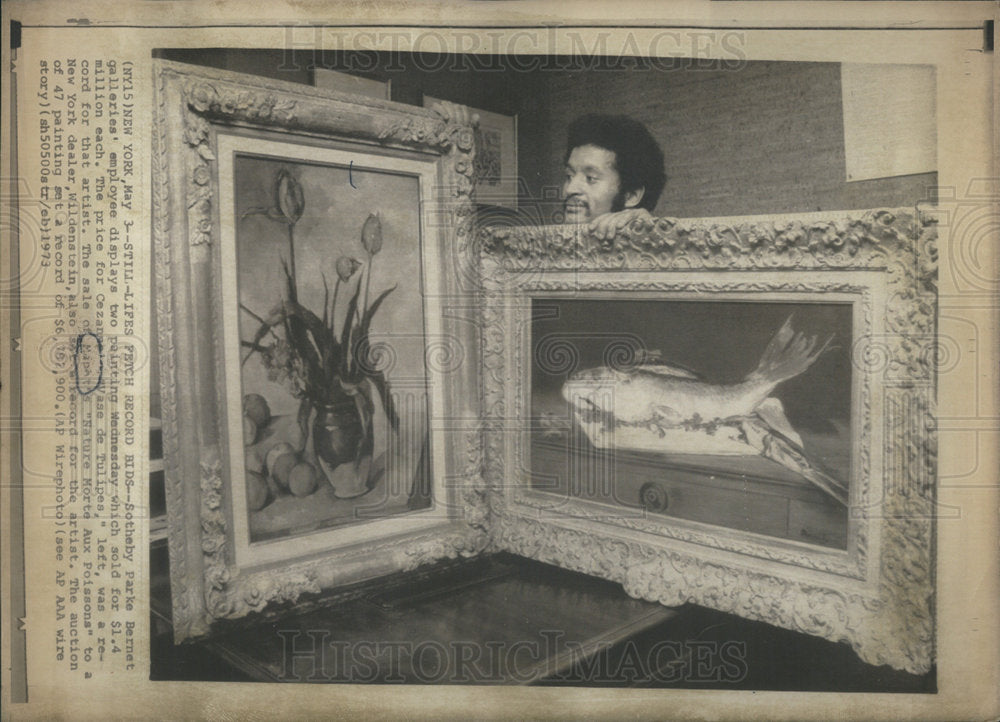 1973 "Nature Morte Aux Poissons" "Vase de Tulipes" - Historic Images