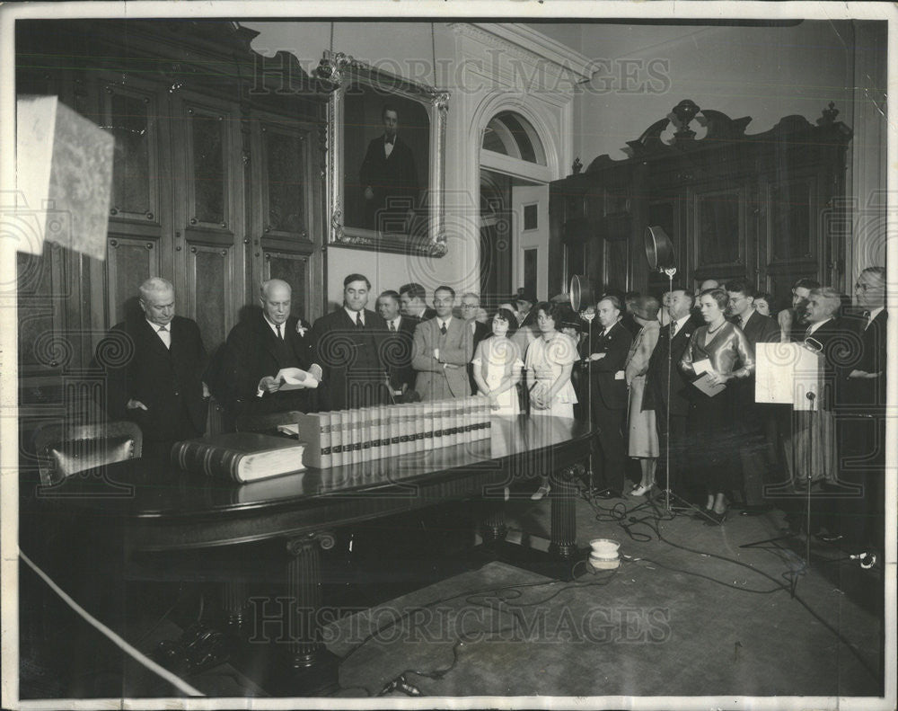 1932 Press Photo Governor James Rolph Jr of CA Refusing to Pardon Tom Mooney - Historic Images