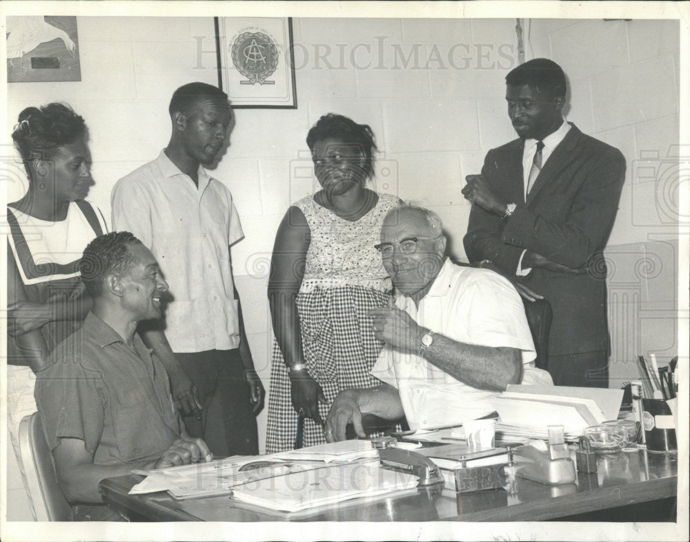 1966 Press Photo Ted Roosvelt, Mrs Mary Stidhem,Louis Grady Jr, John Herbert - Historic Images