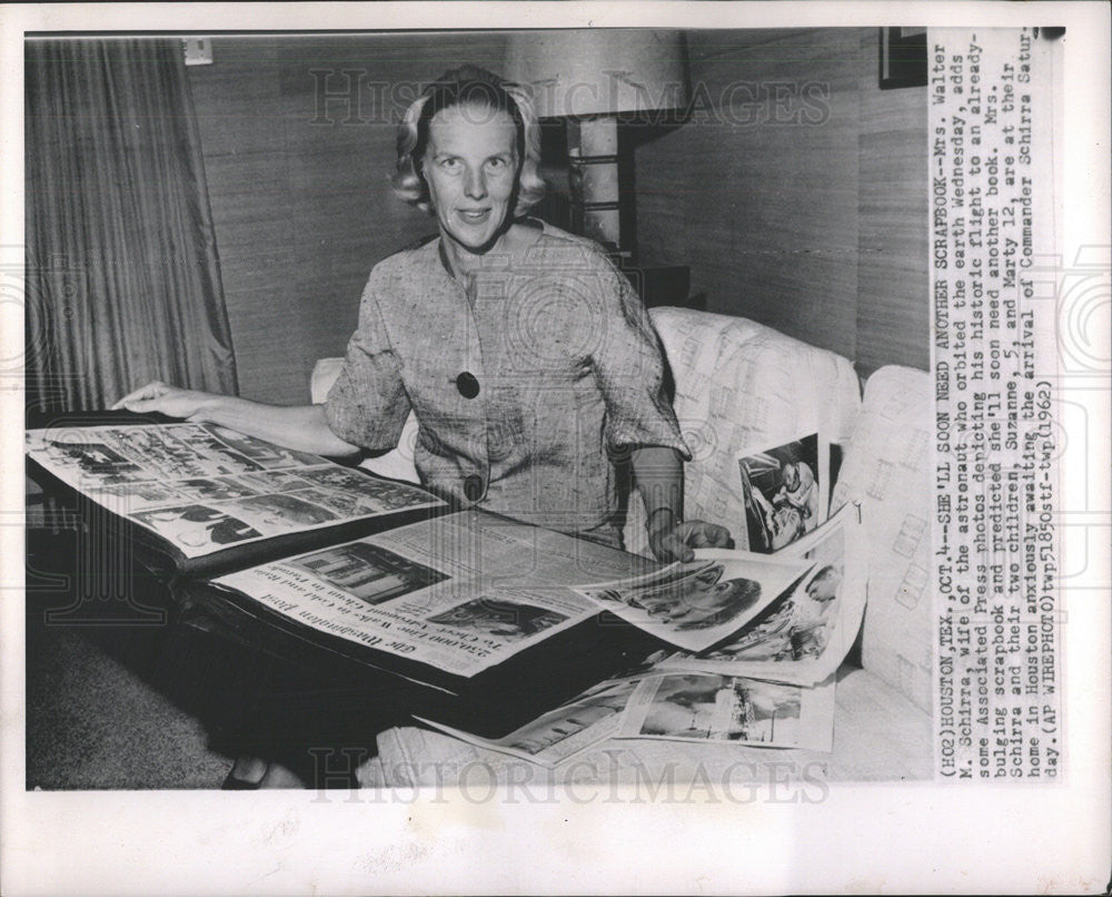 1962 Press Photo Mrs. Walter Schirra Astronaut's Wife - Historic Images