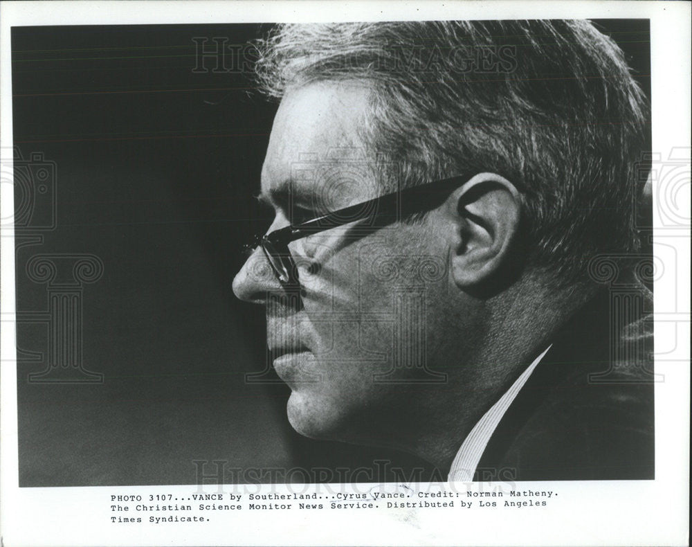 Press Photo Cyrus Vance American lawyer Secretary State President Jimmy Carter - Historic Images