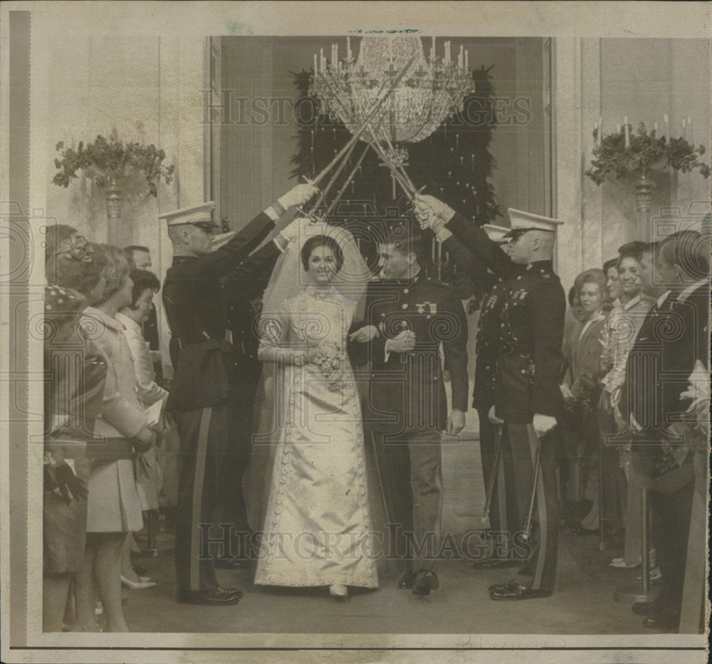 1967 Press Photo Marine Capt. Charles Robb Lynda Johnson White House Wedding - Historic Images