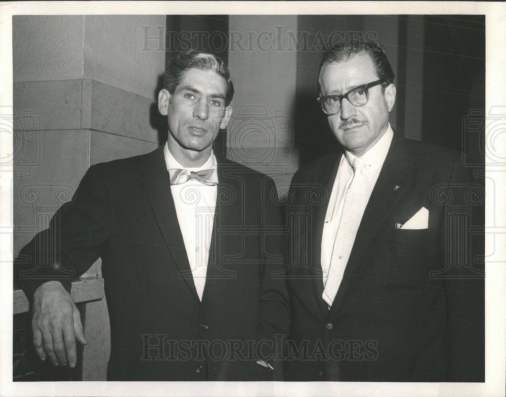 1961 Press Photo Suspended policeman Daniel Risso attorney Bernard P. Brody - Historic Images