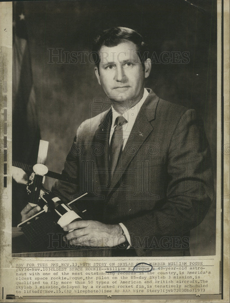 1973 Press Photo William R. Pogue 43 astronaut America&#39;s oldest space rookie - Historic Images