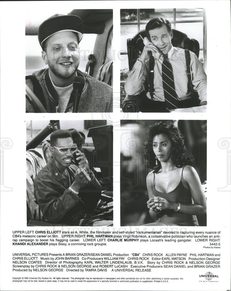 1993 Press Photo Chris Elliott, Phil Hartman,Charlie Murphy,Khandi Alexander - Historic Images