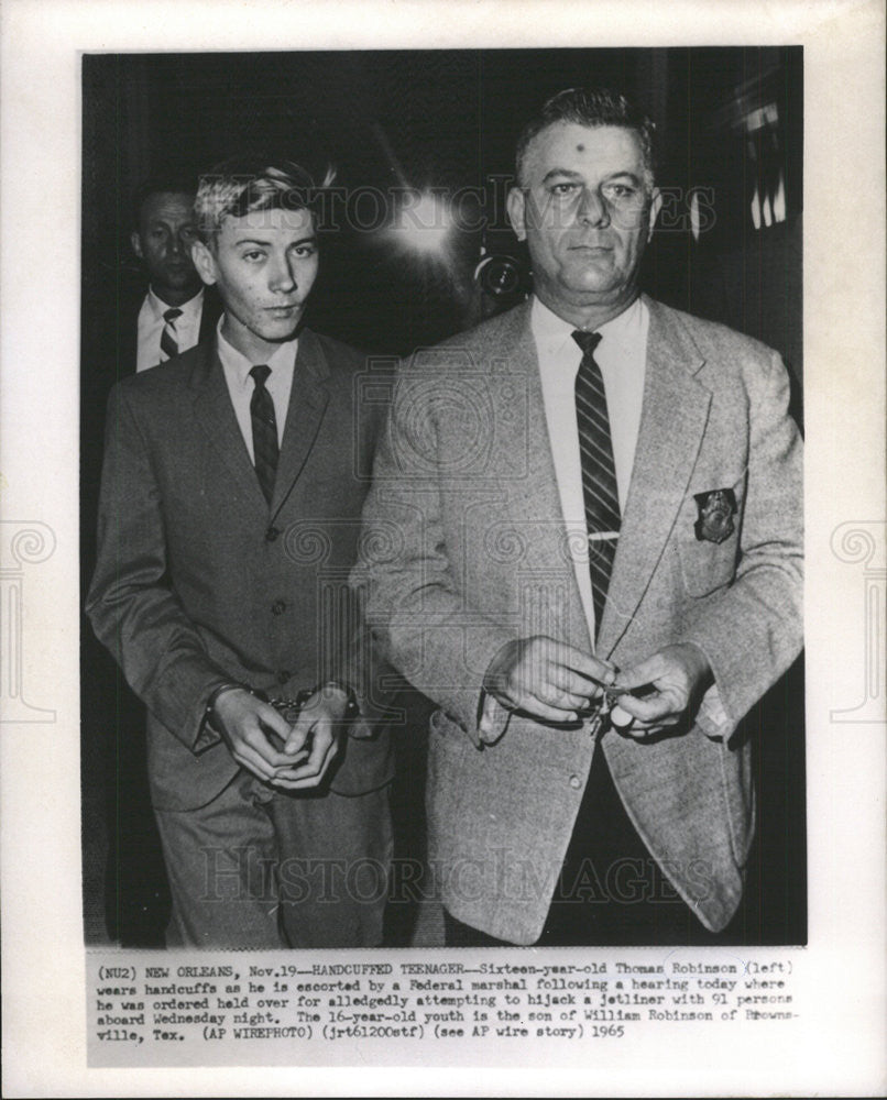 1965 Press Photo Thomas Robinson Federal Marshal Hijacking Trial - Historic Images