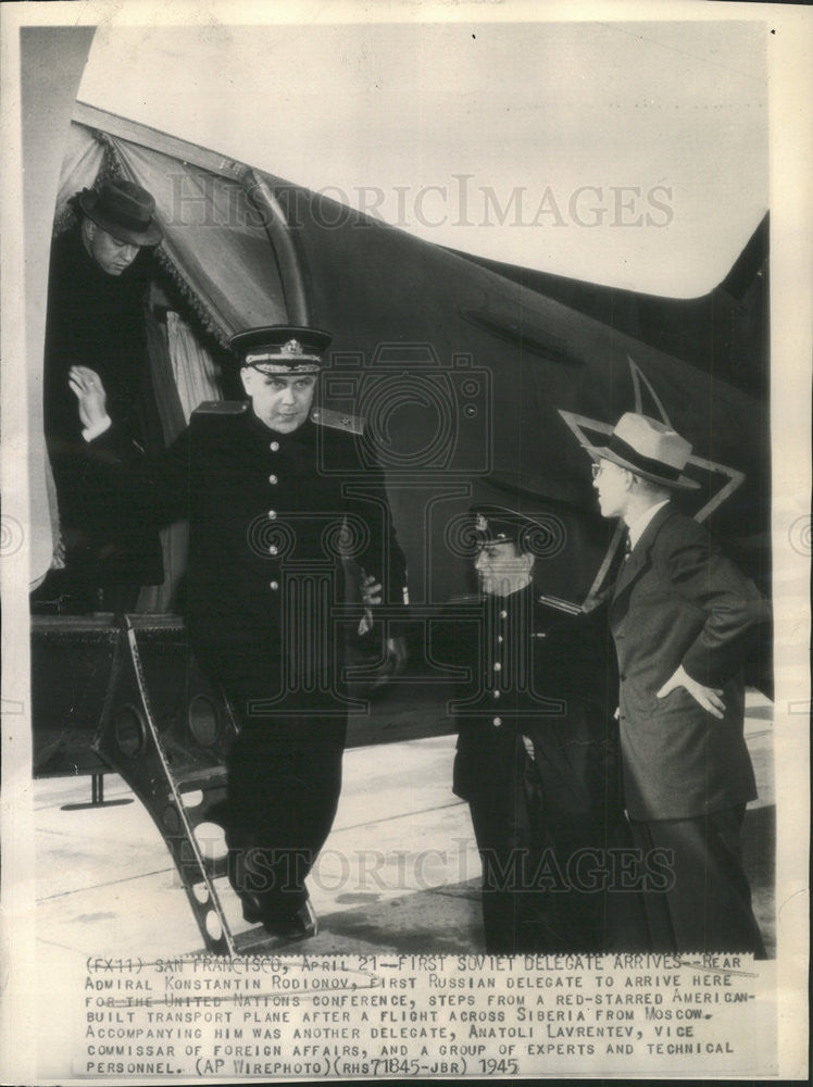 1945 Press Photo Rear Admiral Konstantin Rodionov  Russian Delegate - Historic Images